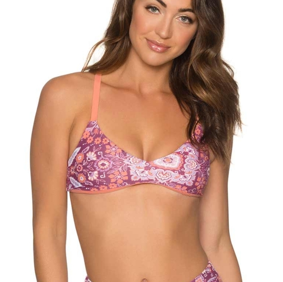 NEW B. Swim Reversible Bralette Floral Bikini - Picture 3 of 8